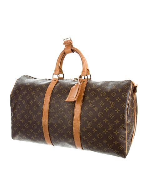 louis vuitton keepall monogram bandouliere 50 black|louis vuitton keepall 50 bag.